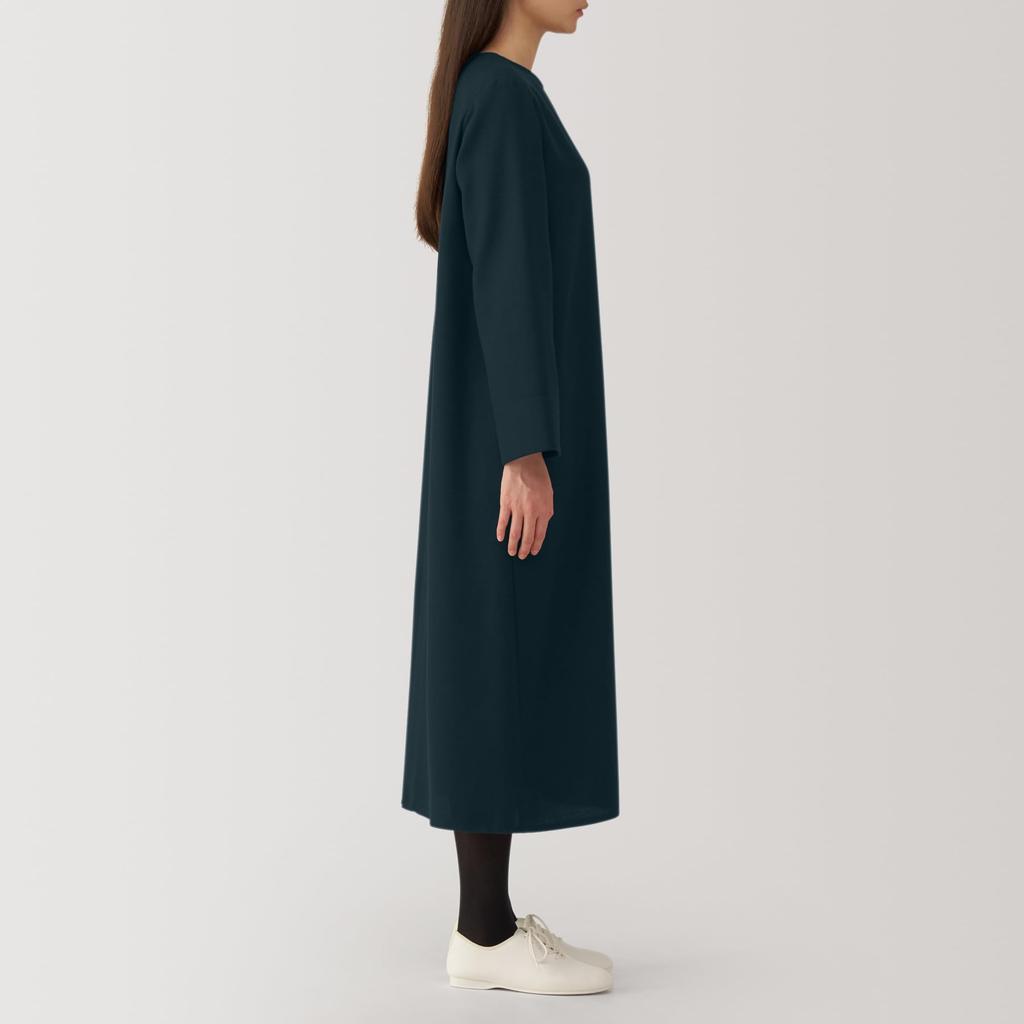 MUJI Brushed Pullover Long Sleeve Dark Size XXL Women's Dress, Navy, BC2KSA4A, Women's
