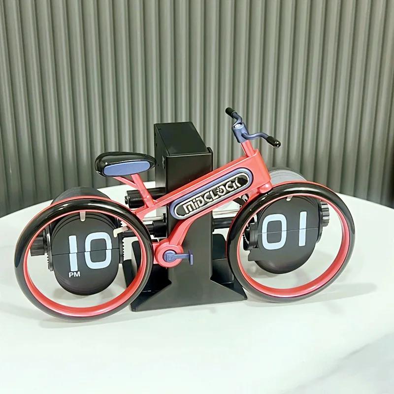Personalized Bicycle Creative Bicycle Flip Clock Home Desktop Styling Flip Clock Fashion Decoration Gift Seat Clock