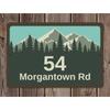 Mountain Forest Personalized Metal Address Plaque Custom Home Number Sign