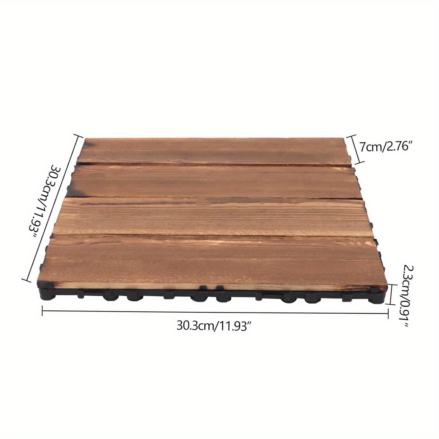 

1/4pcs Outdoor wooden floor, brown wood plastic composite terrace brick, indoor and outdoor waterproof terrace brick
