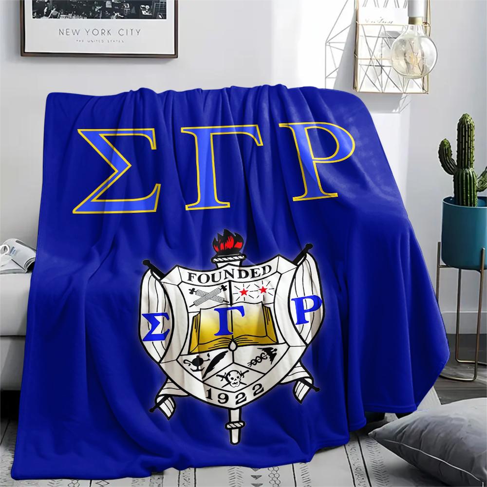 1Pc Sigma Gamma Rho Print Flannel Blanket, High quality Comfortable for All Seasons, Home Decor, Warmth and Comfort, Perfect for Gifts