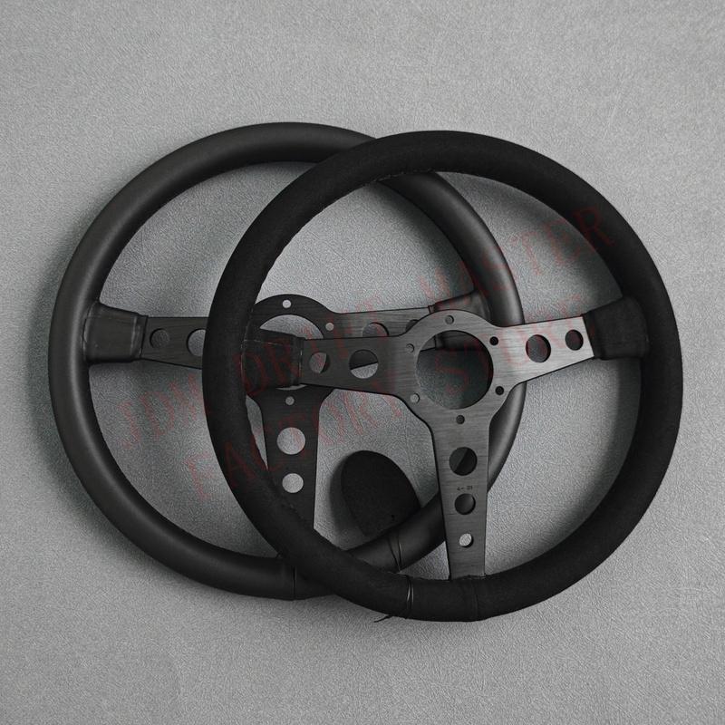 JDM Prototipo Black Edition Suede Leather Steering Wheel 350mm Car Sim Racing Sport Steering Wheel Auto Accessories