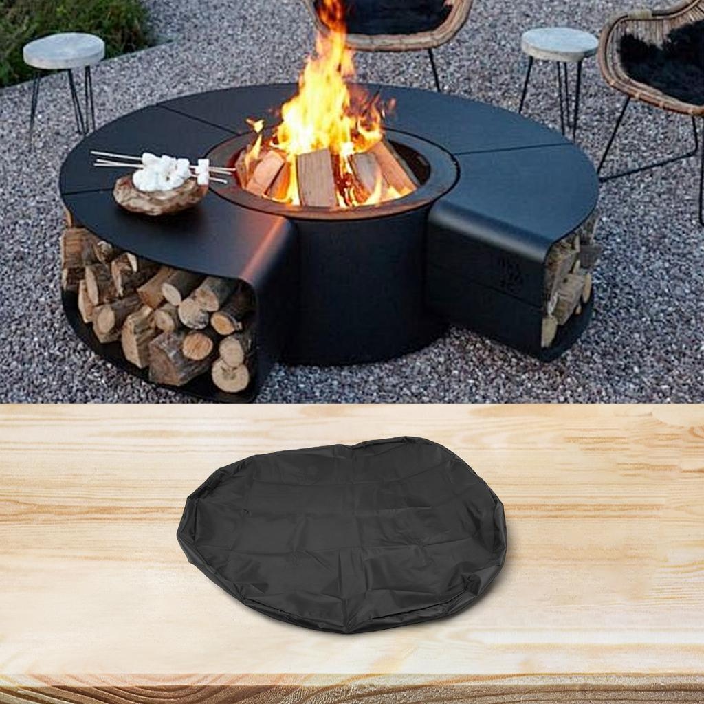 BBQ Fire Plate Protector Fire Plate Cover Barbecue Weather-resistant Windproof 420D Oxford Fabric Dustproof PU Layer