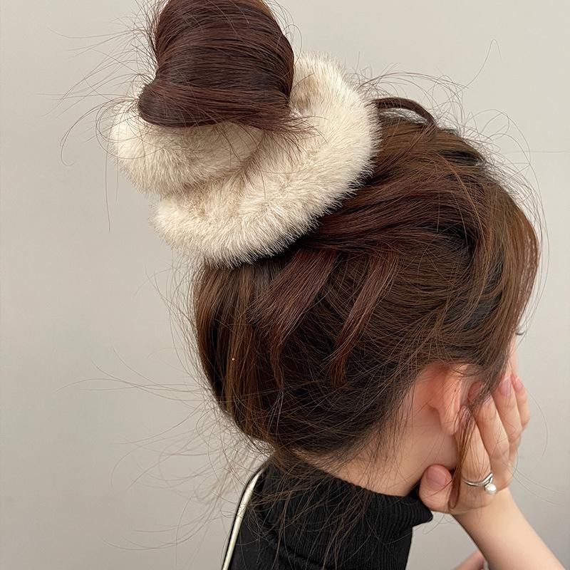 Autumn/Winter Plush Large Hair Rope For Women Exquisite Simulation Mink Headband Scrunchies Fashion Hair Accessories Korean INS