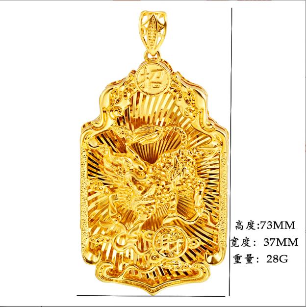 Good Luck Jewelry 18K Gold Thai Gold Pendant Gold Plated Opal Cuban Link Pendants for Men Women