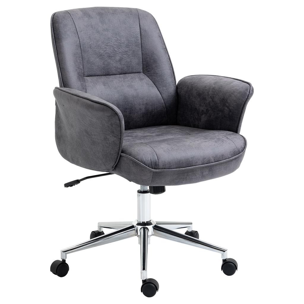 Swivel Computer Office Chair Mid Back Desk Chair for Home Study Bedroom, Charcoal Grey