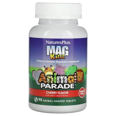 Magkidz, Tierparade, Kaubares Magnesium für Kinder, Kirschgeschmack, Tierförmige Tabletten, 90 Tabletten (50 mg pro Tablette)