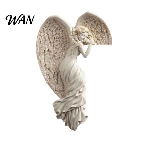 Resin Angel Ornament Figure, Decorative Carving Ornament, Office Desk Sculpture Decoration for Home Living Room Bedroom 1