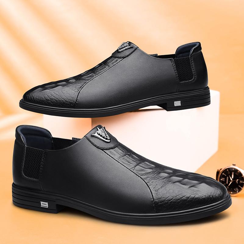 Mode Echtes Leder Herren Business Schuhe Modemarke Slipper Schuhe Rutschfeste Dicke Sohle Herren Freizeitschuhe Hohe Qualität Herren Slipper