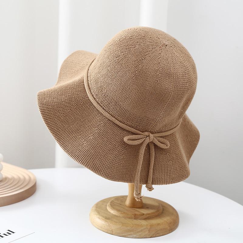 Big brim face covering fisherman hat for wome summer Korean version versatile travel sun hat sun protection grass woven sun hat breathable