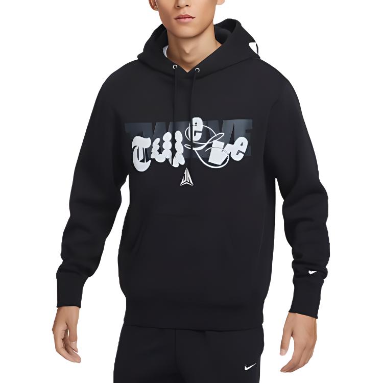 Nike Club Morant Series Letter Print Fleece Hoodie Men Hoodies Black FZ1039010