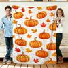 Pumpkin Maple Throw Blanket Cute Autumn Harvest Leaves Cozy Bed Blankets Luxury Decor For Sofa Couch Bed Living Room