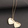 Copper Little Heart Crystal Photo Picture Locket Charms Pendant Chain Necklace