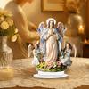 Church Decor Accessories Virgin And Angel Ornament, 2D Acrylic Religious Ornament with Table Base, Catholic Centerpiece, Christian Gift for