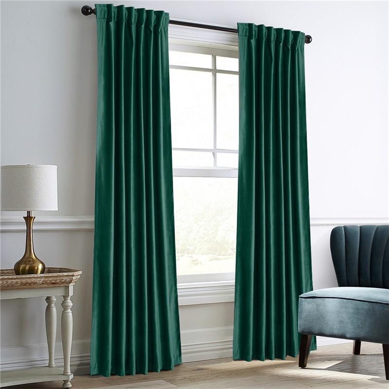 Fleece Solid Color Blackout Curtain Cloth, Living Room Bedroom Blackout Curtain Finished Multi-Color