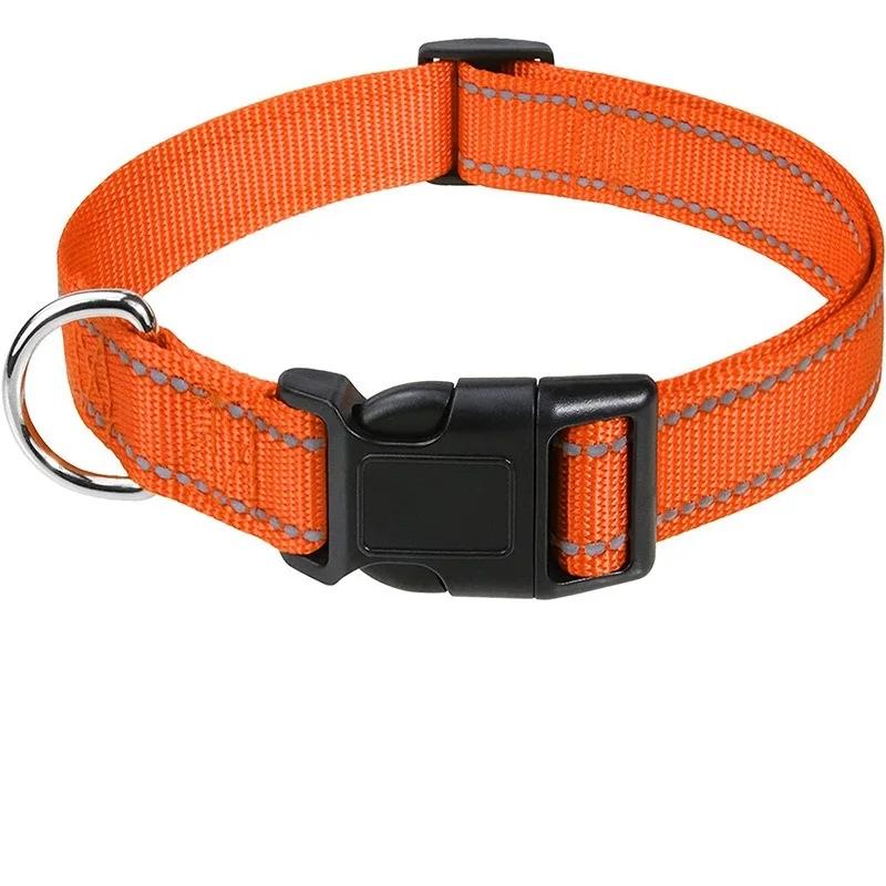 Reflective Dog Collar Strap with Adjustable Safety Nylon Pet Collar Pet Traction Rope Suitable for Small and Medium-Sized Pets