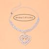 Fashion Diamond Mother's Day Love Heart-shaped Rhinestone Pendant Anklet Accessories for Women