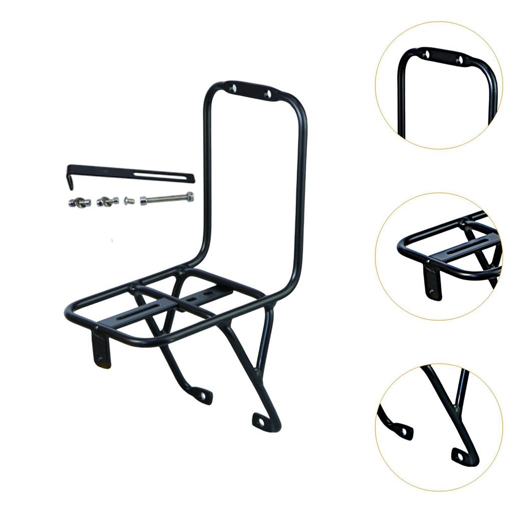 Bicycle Front Cargo Rack Durable Aluminum Practical Pannier Carrier for V Brake Folding Bike Camping