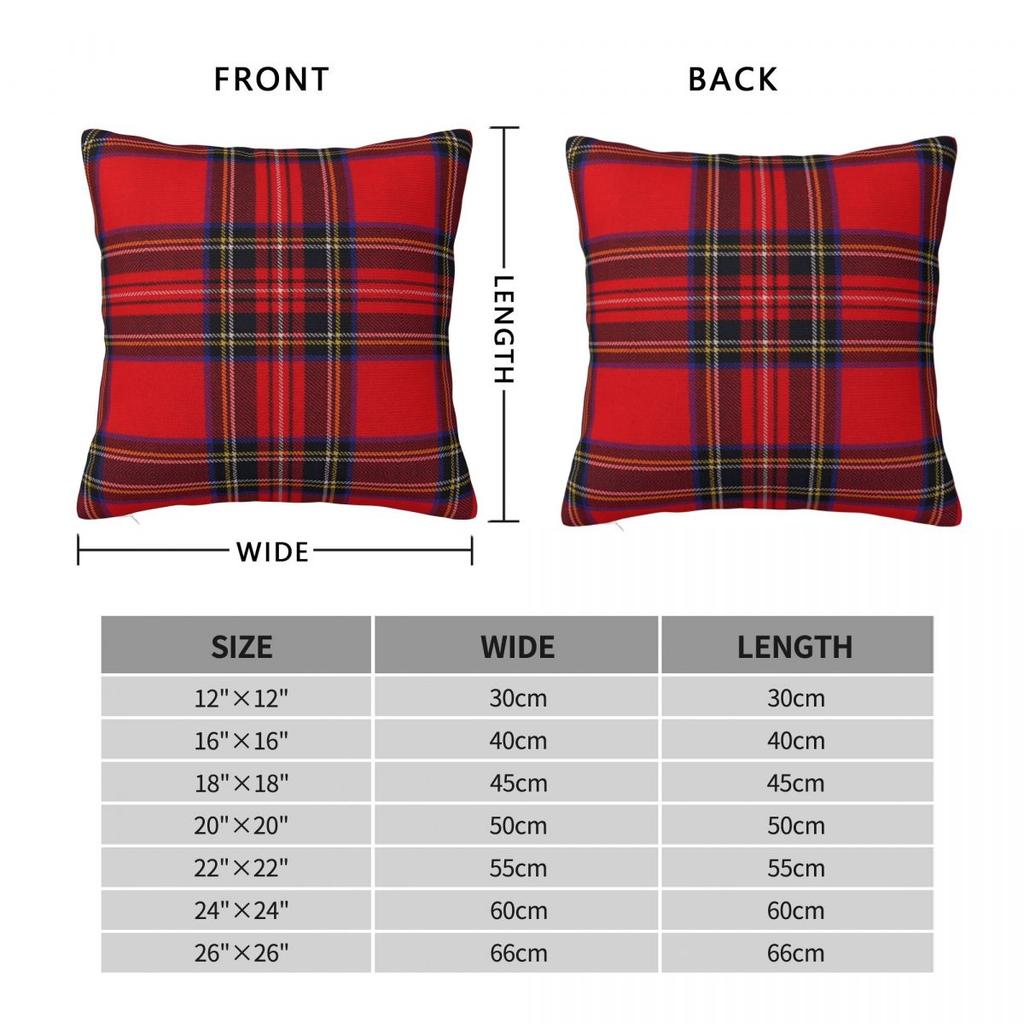 Christmas Royal Stewart Tartan Plaid Pillowcase Soft Fabric Cushion Cover Decor Pillow Case Cover Home Square 18''