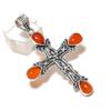 Natural Carnelian Gemstone 925 Sterling Silver Jewelry Pendant 2.36" ETC-13927