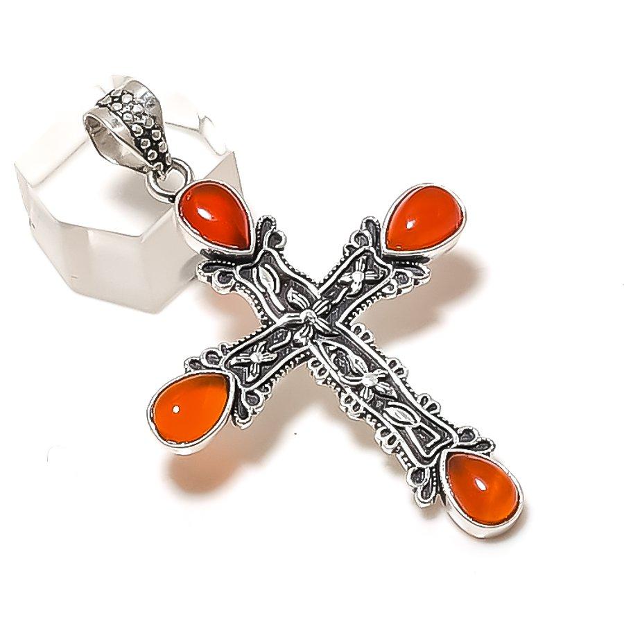 

Natural Carnelian Gemstone 925 Sterling Silver Jewelry Pendant 2.36 ETC-13927