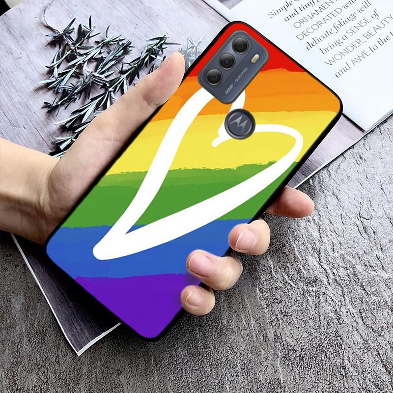 Schwule LGBT Regenbogen Handyhülle für Motorola Moto E7 Plus E32 E20 E40 Edge 20 Lite G22 G52 G20 G30 G100 G60 G50 G10 G Pure G Stylus