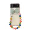 Suitable For Zflip7 Samsung Folding Flip Phone Case Bracelet Plaid Cloth Bow Transparent Protective Case Women'S