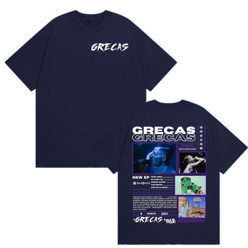 Rapper Grecas Tour 2026 Album Merch Tshirts Men Clothing Fashion Oversized Tshirt Casual Hot Sale Short Sleeve Tees Streetwear