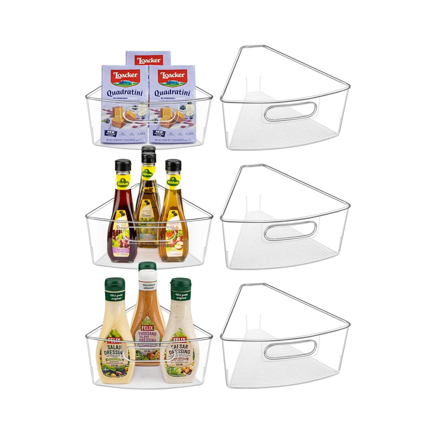 

Органайзеры Lazy Susan Угловой ящик для хранения Spaces Пластиковые прозрачные ящики для хранения кухонных шкафов с ручкой