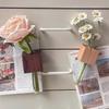Wooden Refrigerator Magnet with Test Tube Mini Vase Flowers Plants Holder Fridge Magnet Home Office Kitchen Locker