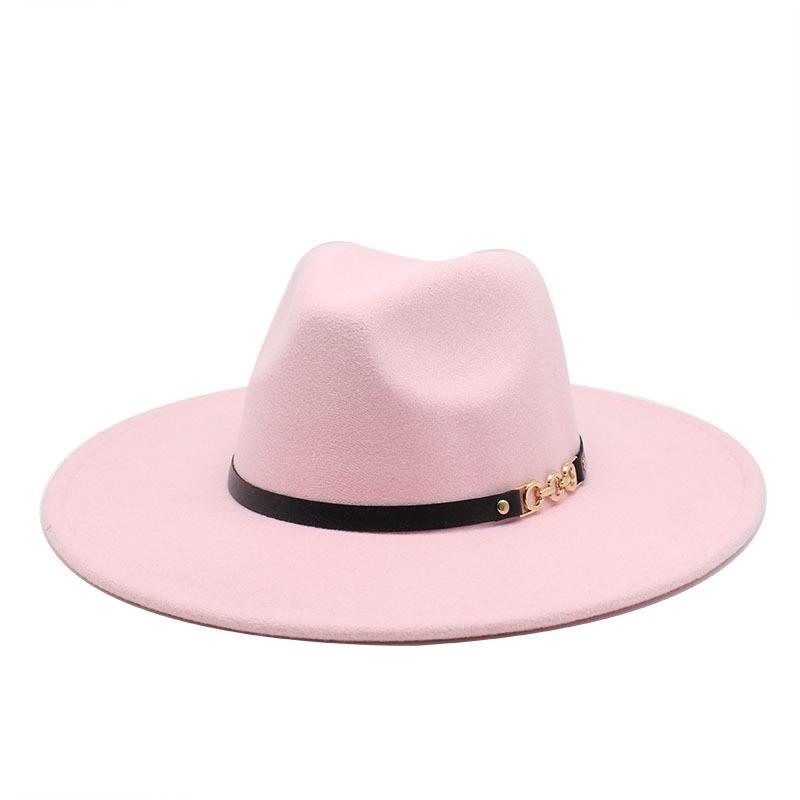 Big Eaves Wool Jazz Top Hat Women'S Casual Big Edge Felt Hat Men'S Jazz Hat 9.5Cm