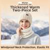 Cable Knit Knit Hat Scarf Set 2-Piece Set Thick Warm Beanie Hat Winter Cap Neck Warmer  Outdoor Use