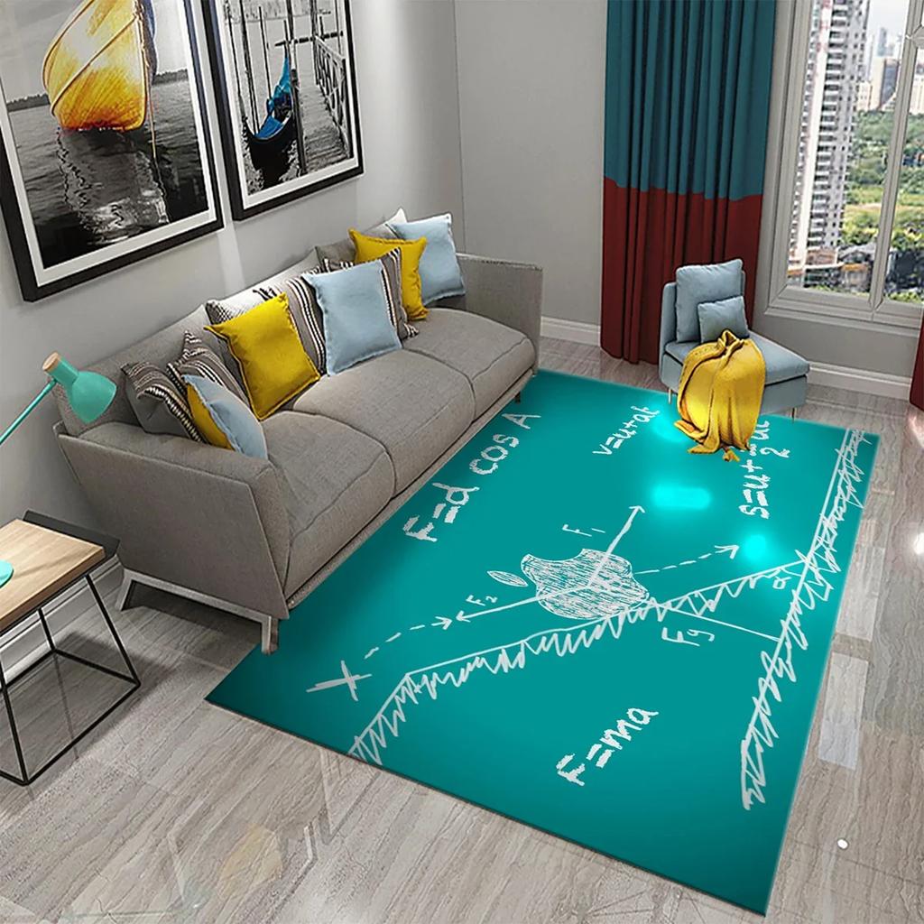 3D Mathematical Formula Carpet Non Slip Educational Rug for Kids Bedroom Bathroom Door Creative Math Mat