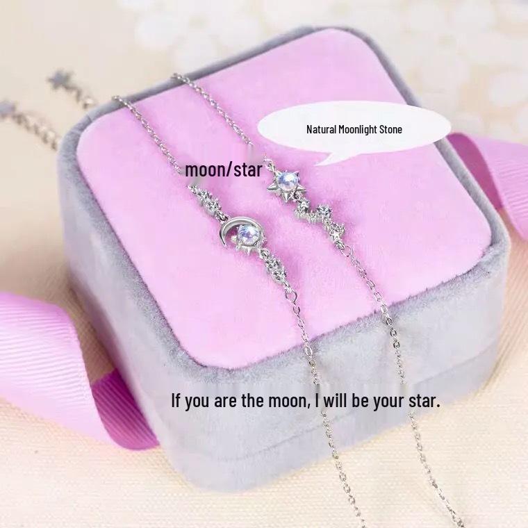 Dreamy Seven Stars Moon Bracelet: Simple Korean Fashion for Friends & Couples