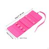 Jewelry Roll Storage Bag with Tie Close for Rings Earrings Necklaces Rose Red