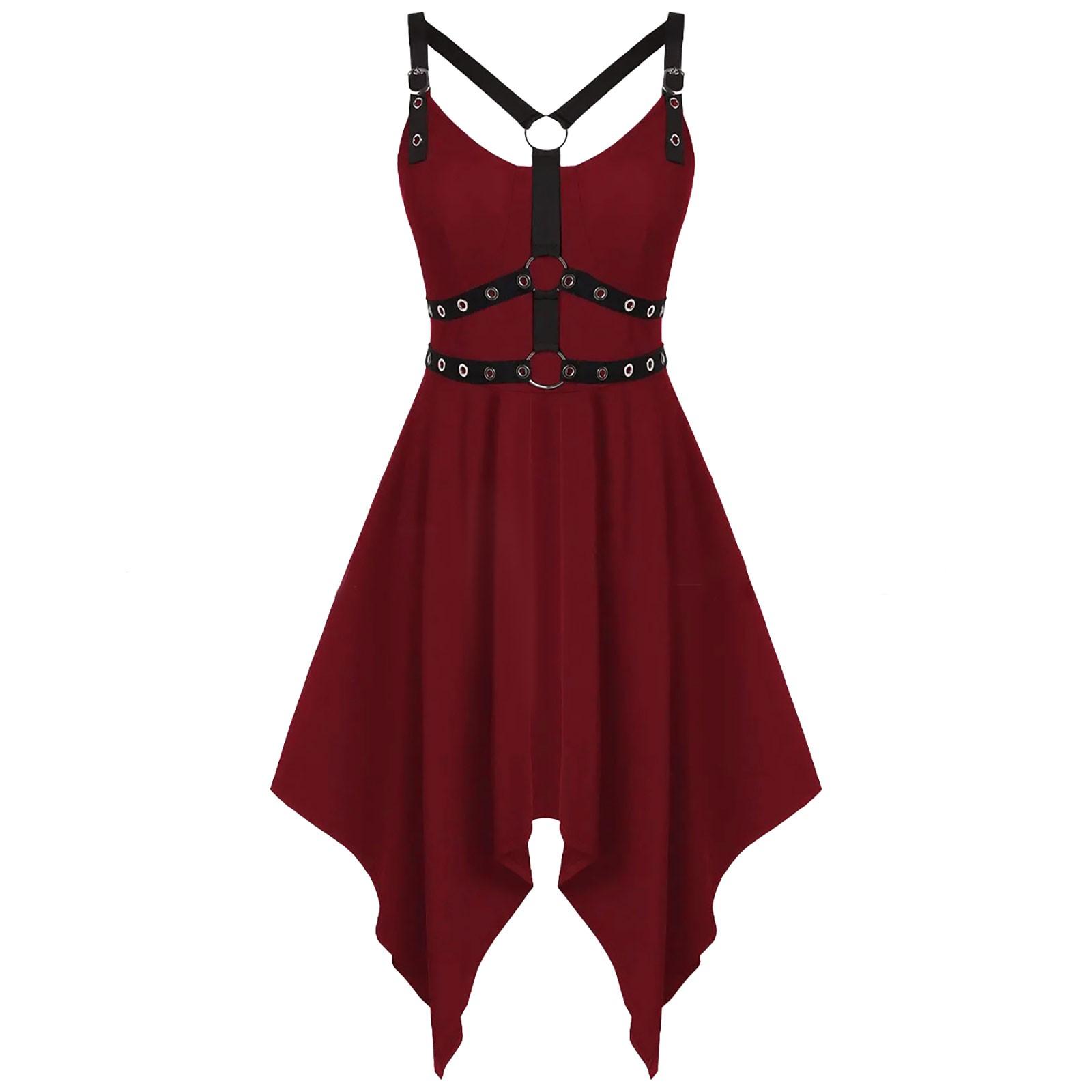 

Женские нестандартные платья Сексуальные платья Однотонные платья без рукавов XL красный