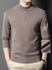 High-End Men's Australian Wool Zipper Sweater - Warm, Thickened, Stand Collar Knit Top