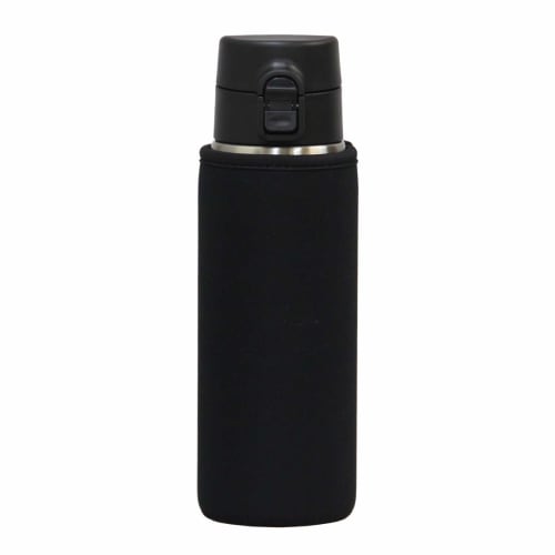 Good Plus Bottle Cover, 500ml Type [Black/Red Reversible] [Stretchy Wetsuit Material for a Perfect Fit] [Includes Aluminum Carabiner for Convenient Ha