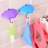 Plastic Creative Umbrella Hook Set With Strong Adhesive No Trace Wall Mount For Kitchen Bathroom Decor