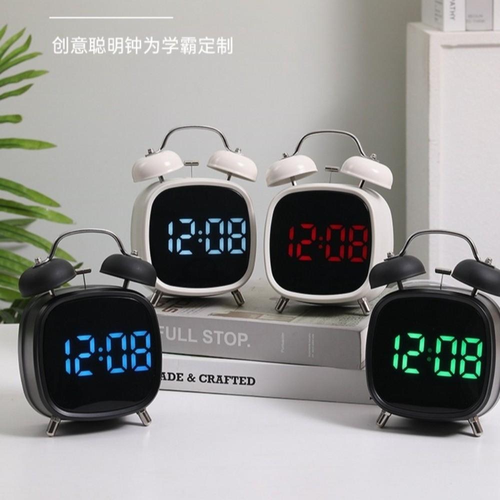 Voice Control Twin Bell Alarm Clock Temperature Displa Digital Alarm Clock  Indoor Use