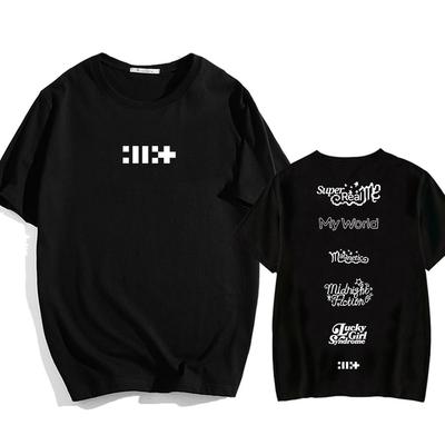 ILLIT Koszulka zespołu dziewczęcego Moda koreańska Lato Damska/Męska T-shirt Bawełna Krótki rękaw Casualowe T-shirty Nadruk graficzny
