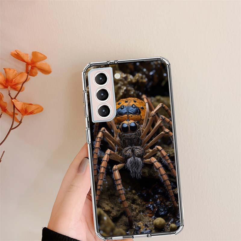 Spiders on the Spider Web Clear Phone Cases for Samsung S26 Ultra Galaxy S25 Edge S24 S23 FE S21 Plus S20 S22 S10 Cover Patterne