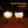 Seven-Color Plug-In Lotus Buddha Altar Offering Lamp with Eternal Light