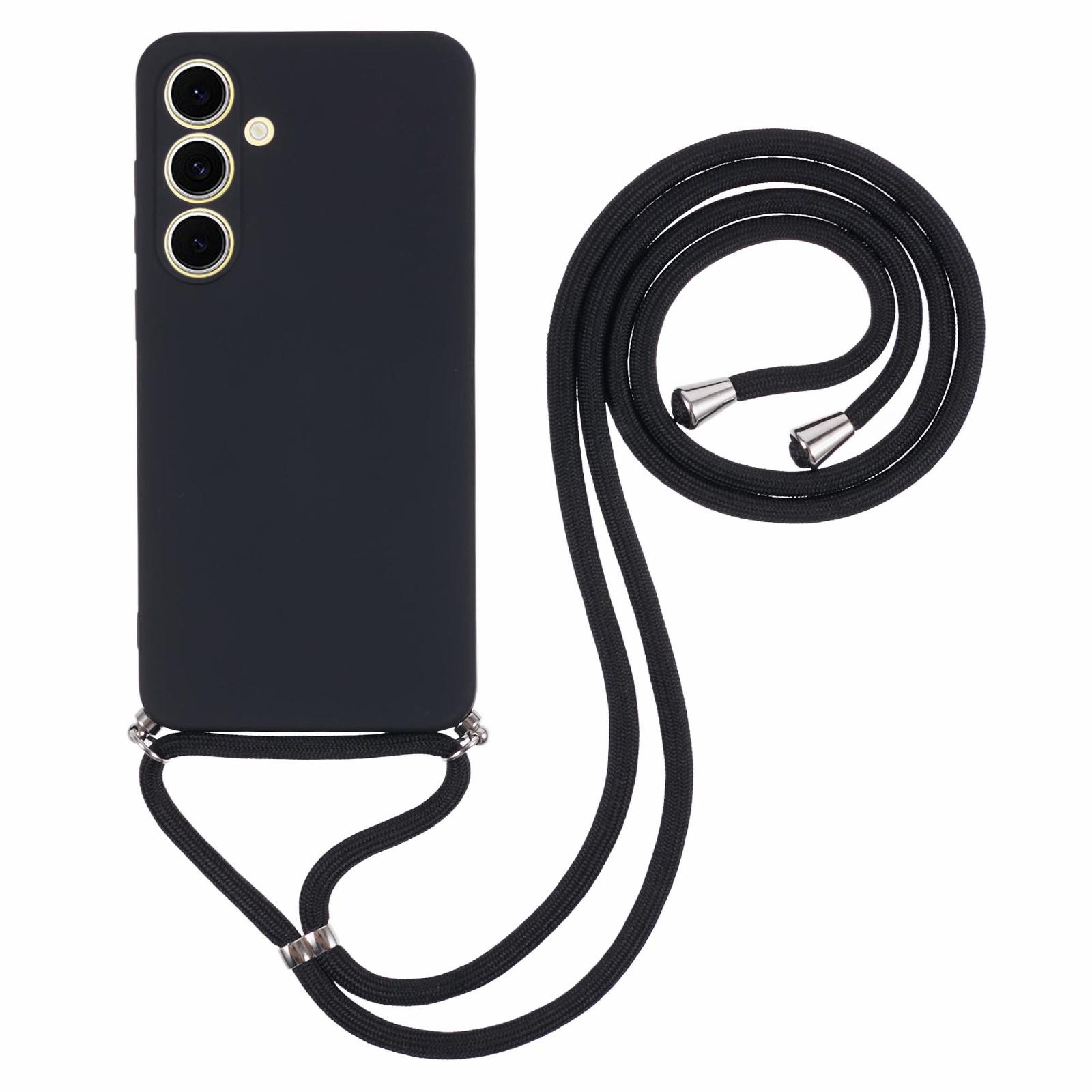 

For Samsung Galaxy S24 FE Crossbody Case Flexible TPU Fiber Lining Anti-Shock Phone Cover I