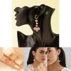 Stylish Pink Heart And Geometric Earrings With Electroplated Details For Elegant Women