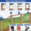 Black Cable Railing Kit, T316 Stainless Steel 1/8” Swage Toggle Turnbuckle Hardware for Wood Posts, Stair Deck Cable Railing System,
