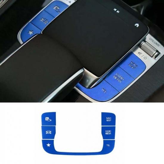 20-22 Blue Central Console Gear Shift key Sticker Trim For Benz GLE GLS Aluminum