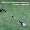Foldable Reacher Grabber Aluminum Alloy Long Arm Trash Clip Litter Picker Tool with Rubber Grip Handle
