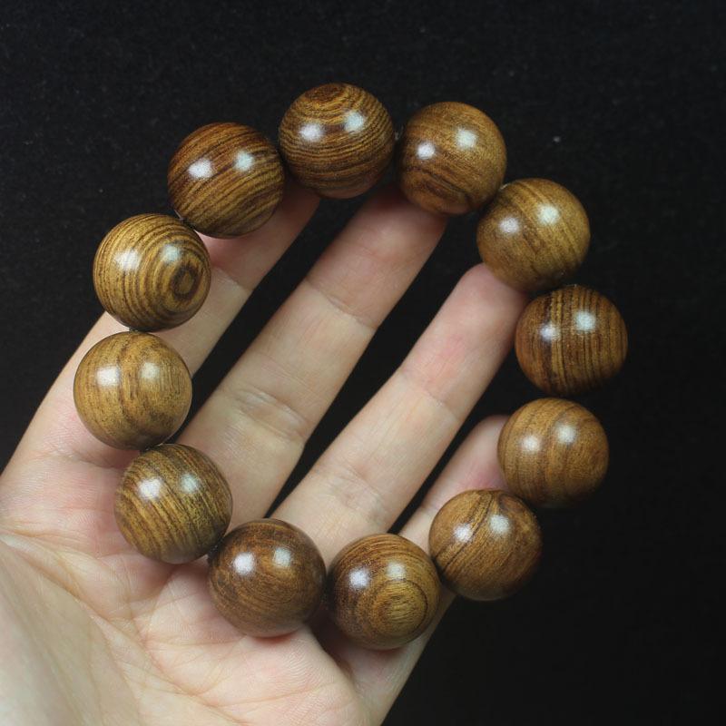 Black Rosewood 20mm Single Loop Prayer Beads Bracelet, Wooden Mala for Men and Women