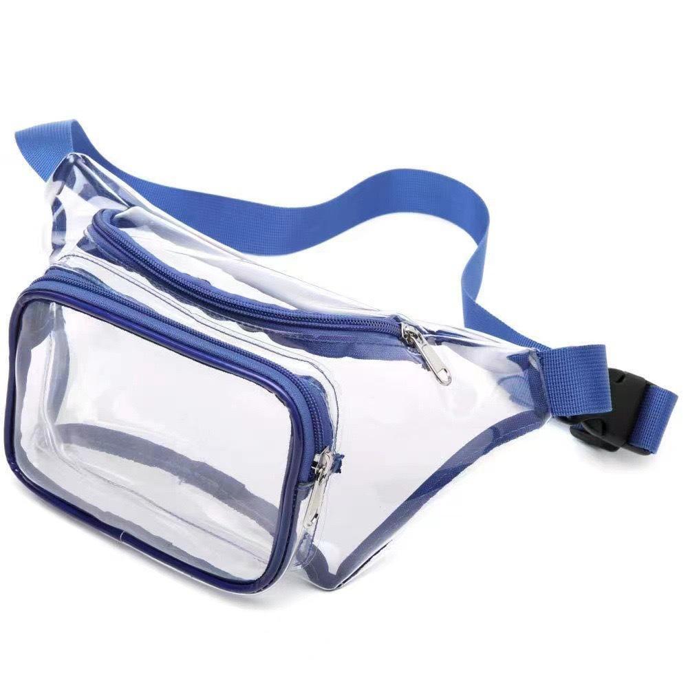 

2025 Waterproof PVC Transparent Sports Waist Bag - Running, Cycling, Travel, Outdoors, Makeup Thick Transparent 40 Silk (28*17*14cm) синій